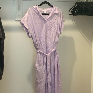 Lavender eyelet midi dress